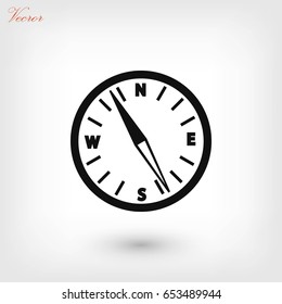 compass vector icon, flat design best vector icon