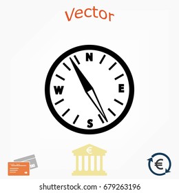 compass vector icon, flat design best vector icon