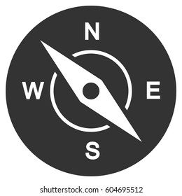 Compass vector icon. Flat gray symbol. Pictogram is isolated on a white background. Designed for web and software interfaces.
