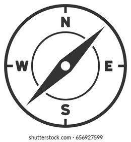 Compass vector icon. Flat gray symbol. Pictogram is isolated on a white background. Designed for web and software interfaces.