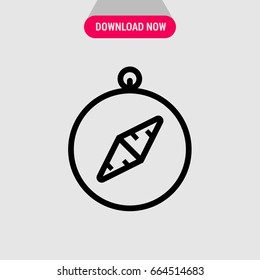 Compass vector icon,  Implement for place determation symbol. Simple, modern flat vector illustration for mobile app, website or desktop app  