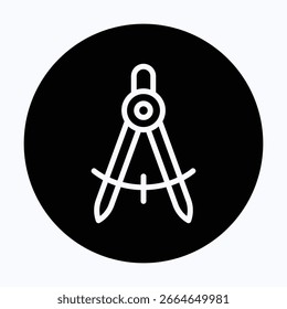 Compass Vector Icon, Isolated Vector Circular Style Icon