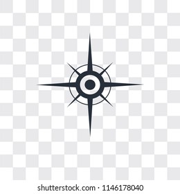 Compass vector icon isolated on transparent background, Compass logo concept