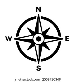 Compass vector icon isolated on white.