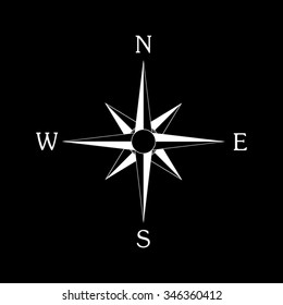 compass vector icon isolated on black