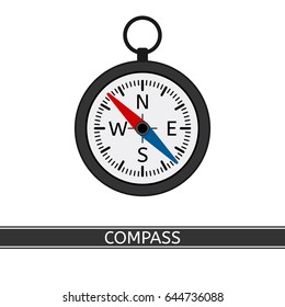 Compass vector icon, isolated on white background, flat style