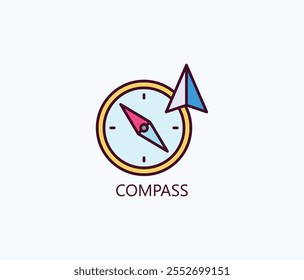 Vector De Brújula, Icono O Logotipo Ilustración De Símbolo De Signo