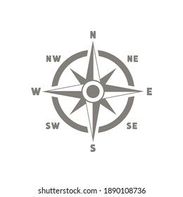 Compass vector icon. Navigation black symbol  illustration isolated on white