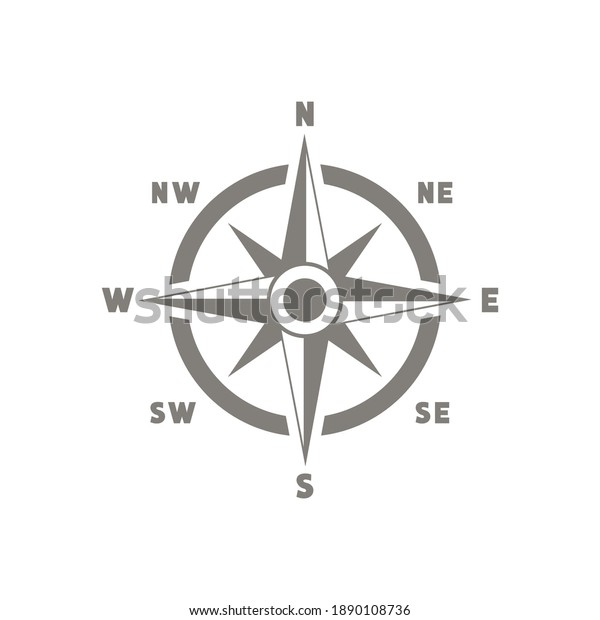 Compass vector icon. Navigation black symbol \
illustration isolated on\
white