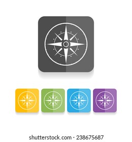 Compass Vector Icon - Navigation Sign