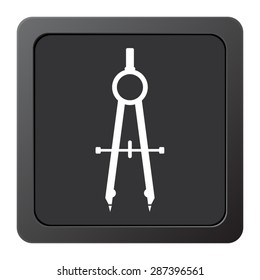 compass  - vector icon on a grey button