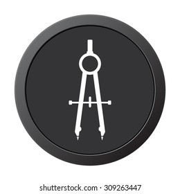 compass  - vector icon on a grey button