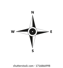 Compass vector icon on white background.