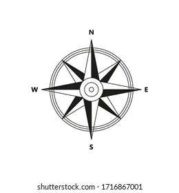 Compass vector icon on white background.
