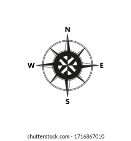 Compass vector icon on white background.