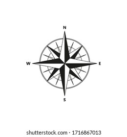 Compass vector icon on white background.