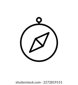Compass Vector Icon, Outline style, isolated on white Background.