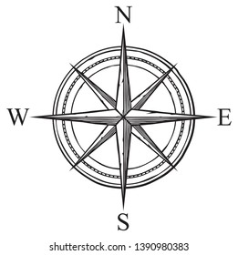 compass vector icon (retro design)