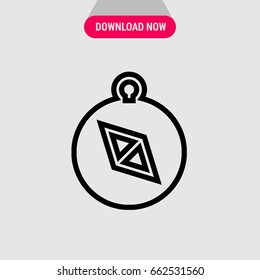 Compass vector icon,  Round direction device with an arrow in the center symbol. Simple, modern flat vector illustration for mobile app, website or desktop app  