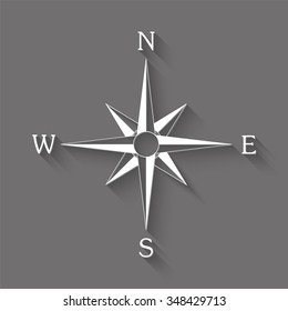 compass vector icon with shadow