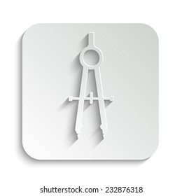 compass  - vector icon with shadow on a grey button