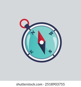 Ícone de vetor de bússola ilustração de stock. Navegação de ícone de conceito, orientação ou direção do terreno. Bússola de navegação isolada no fundo branco ilustração stock