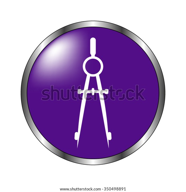 Compass - vector icon;\
violet button