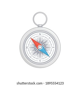 Compass vector icon with wind rose. Nautical compass icon isolated on white background. Vintage or retro nautical and marine navigation concepts. Design element for marine theme and heraldry. EPS 10.