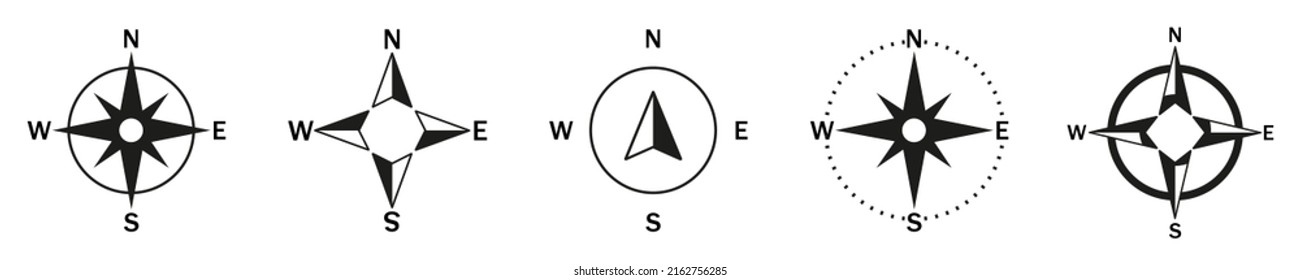 Compass vector icons. Isolated on a white background. Vector illustration