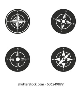 Compass vector icons set. Illustration isolated for graphic and web design.