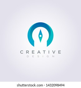 Compass Vector Illustration Design Clipart Symbol Logo Template.