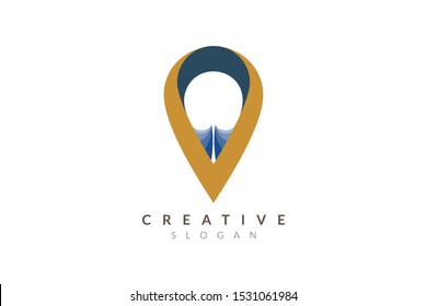 Compass vector illustration design. Minimalist and simple logo, flat style, modern icon and symbol
