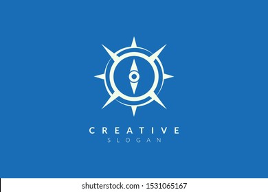 Kompass Vektorillustration Illustration Design. Minimalistisches und einfaches Logo, flacher Stil, modernes Symbol und Symbol