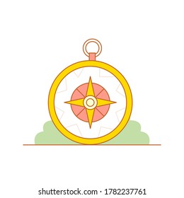 Compass vector illustration. Flat icon yellow theme. Ready to use for website, mobile app, presentation and any other projects.