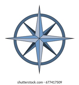 Compass vector illustration, isolated on white background. Travel symbol icon.