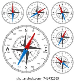 Compass. Vector illustration isolated on white background