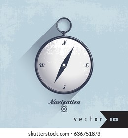 Compass vector illustration on grunge background