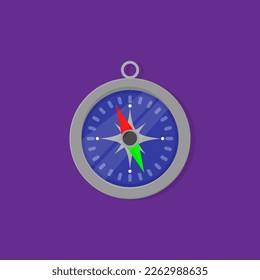compass vector illustration on purple background.