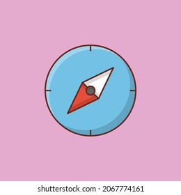 ilustración del vector de brújula en un fondo transparente. Símbolos de calidad superior.Icono de color plano de línea vectorial para el concepto y el diseño gráfico.