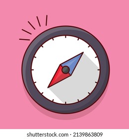 ilustración del vector de brújula en un fondo transparente.Símbolos de calidad premium. icono plano de línea vectorial para el concepto y el diseño gráfico.