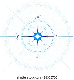 Compass. vector, isolated on white