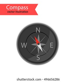 Compass. Vector compass isolated on white background.