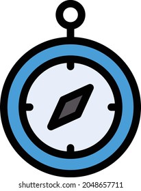 compass vector line colour icon
