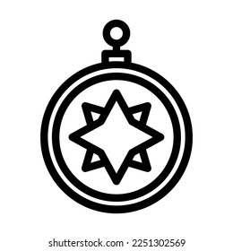 Compass Vector Line Icon Design