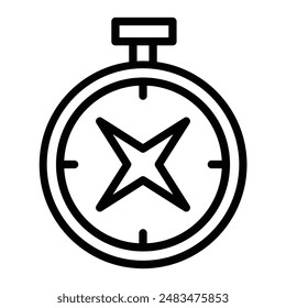 Compass Vector Line Icon Design