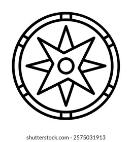 Compass Vector Line Icon Design