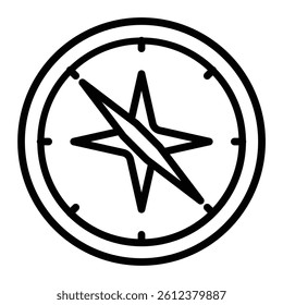 Compass Vector Line Icon Design