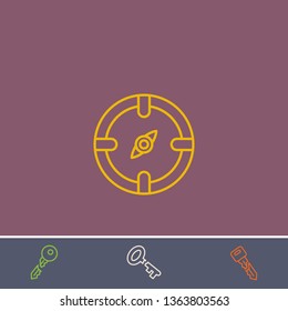 compass vector line icon.Basic element illustration.compass vector outline symbol design.Bonus broken key graphic concept