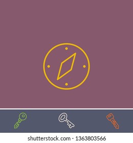 compass vector line icon.Basic element illustration.compass vector outline symbol design.Bonus broken key graphic concept