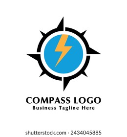 Compass Vector Logo für elektrische Energie Logo